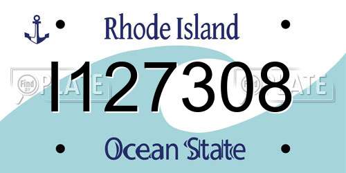 I127308 Rhode Island License Plate