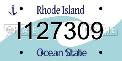 I127309 Rhode Island License Plate