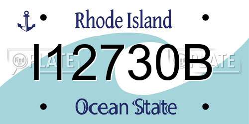 I12730B Rhode Island License Plate