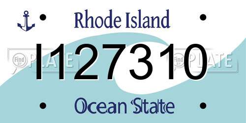 I127310 Rhode Island License Plate