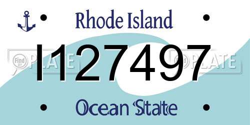 I127497 Rhode Island License Plate
