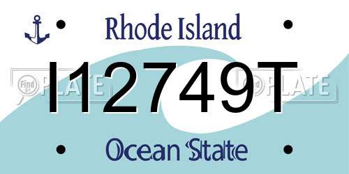 I12749T Rhode Island License Plate