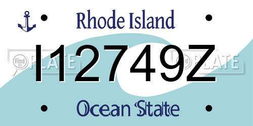 I12749Z Rhode Island License Plate