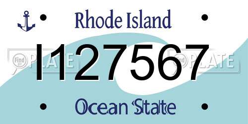 I127567 Rhode Island License Plate