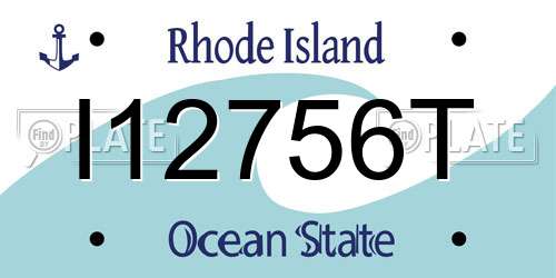 I12756T Rhode Island License Plate