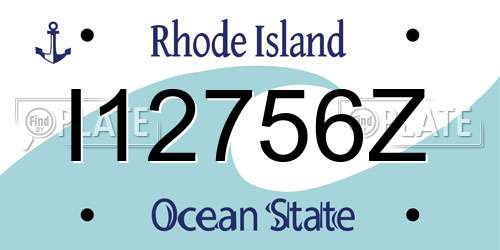I12756Z Rhode Island License Plate