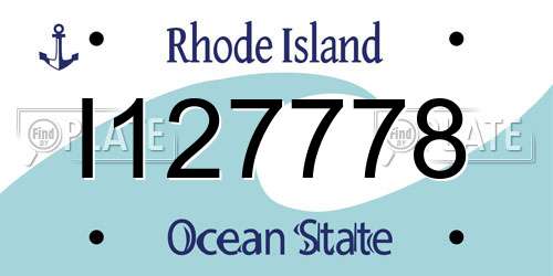 I127778 Rhode Island License Plate