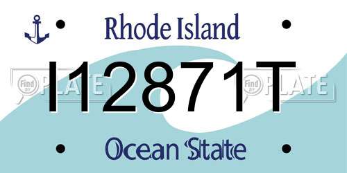 I12871T Rhode Island License Plate