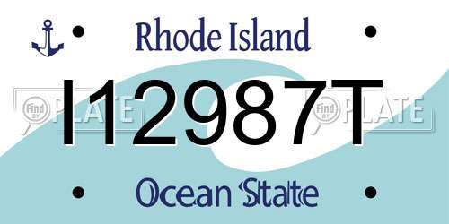 I12987T Rhode Island License Plate