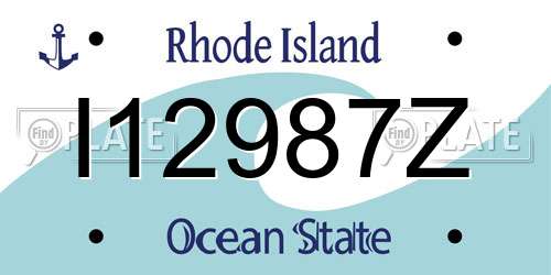 I12987Z Rhode Island License Plate