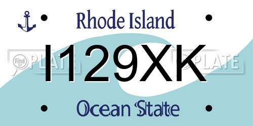I129XK Rhode Island License Plate