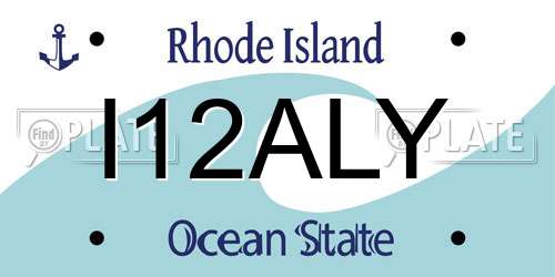 I12ALY Rhode Island License Plate