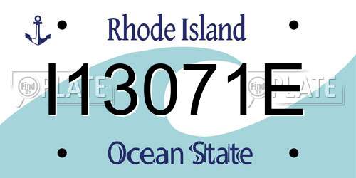 I13071E Rhode Island License Plate