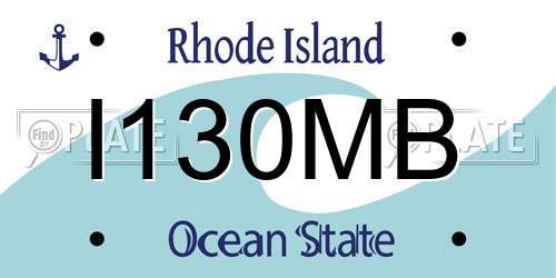 I130MB Rhode Island License Plate