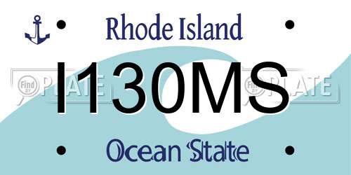 I130MS Rhode Island License Plate