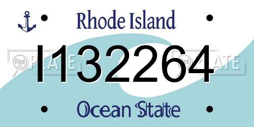 I132264 Rhode Island License Plate