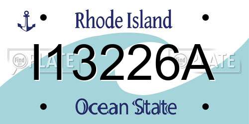 I13226A Rhode Island License Plate