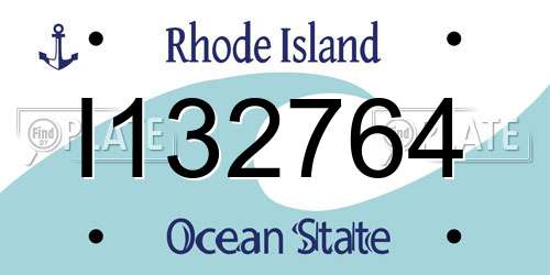 I132764 Rhode Island License Plate