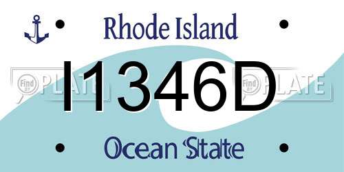 I1346D Rhode Island License Plate