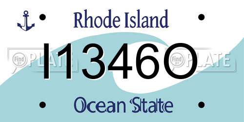 I1346O Rhode Island License Plate