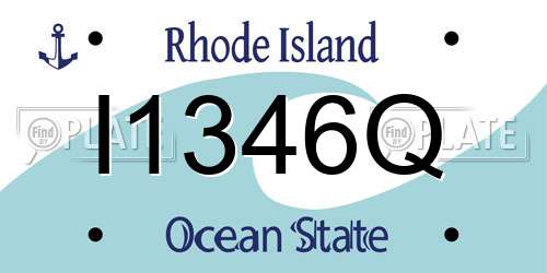 I1346Q Rhode Island License Plate