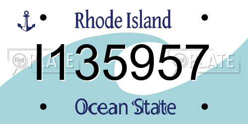 I135957 Rhode Island License Plate