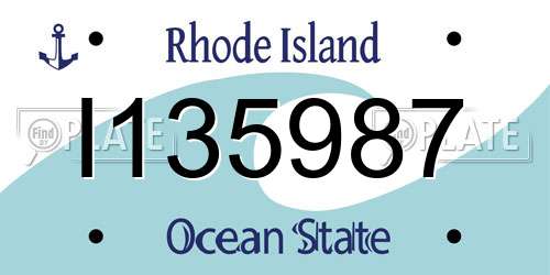 I135987 Rhode Island License Plate