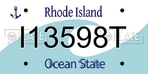 I13598T Rhode Island License Plate