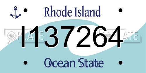 I137264 Rhode Island License Plate