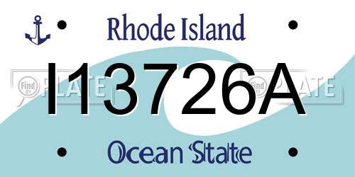 I13726A Rhode Island License Plate
