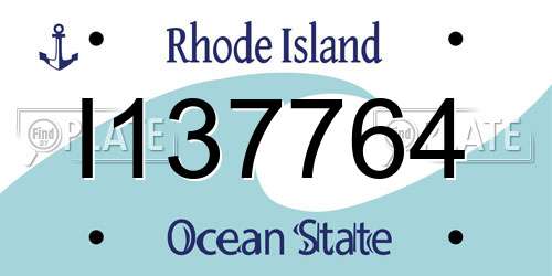 I137764 Rhode Island License Plate