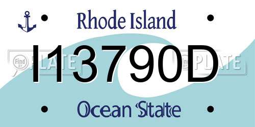 I13790D Rhode Island License Plate