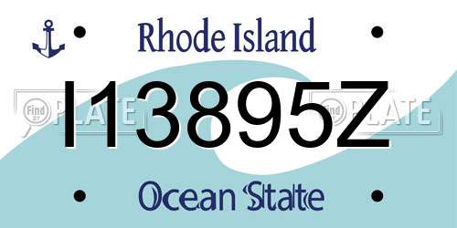 I13895Z Rhode Island License Plate