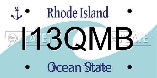 I13QMB Rhode Island License Plate