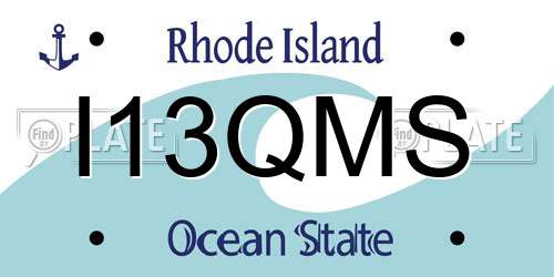 I13QMS Rhode Island License Plate