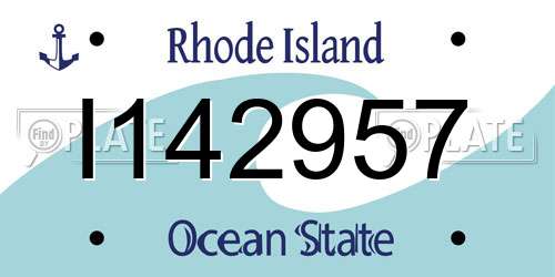 I142957 Rhode Island License Plate