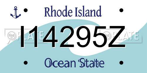 I14295Z Rhode Island License Plate