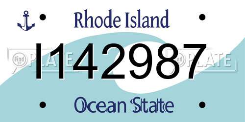 I142987 Rhode Island License Plate