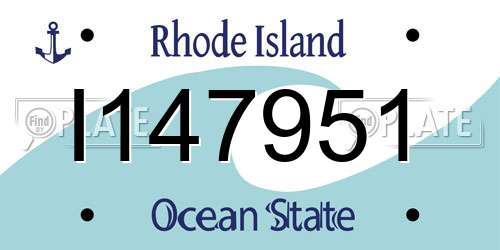 I147951 Rhode Island License Plate