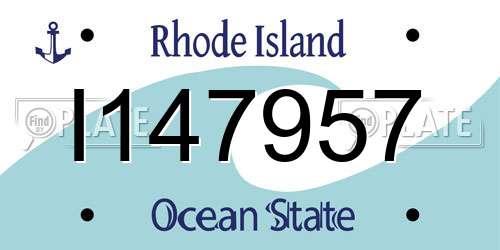 I147957 Rhode Island License Plate