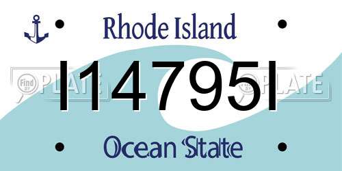 I14795I Rhode Island License Plate