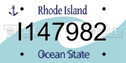 I147982 Rhode Island License Plate