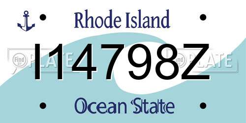 I14798Z Rhode Island License Plate