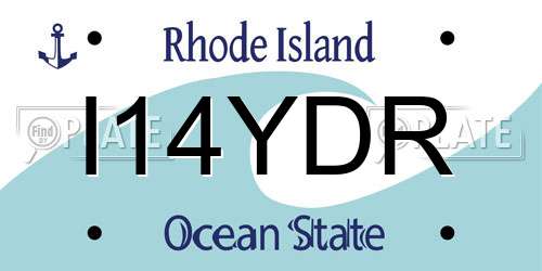 I14YDR Rhode Island License Plate
