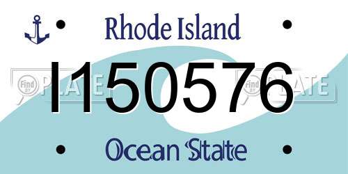 I150576 Rhode Island License Plate