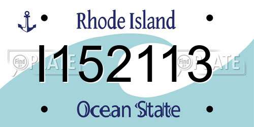 I152113 Rhode Island License Plate
