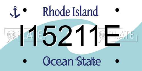 I15211E Rhode Island License Plate