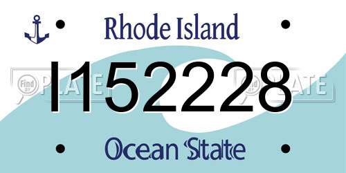 I152228 Rhode Island License Plate