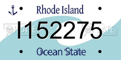 I152275 Rhode Island License Plate