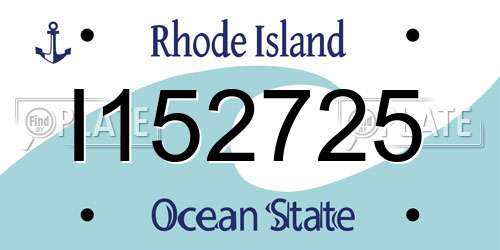 I152725 Rhode Island License Plate